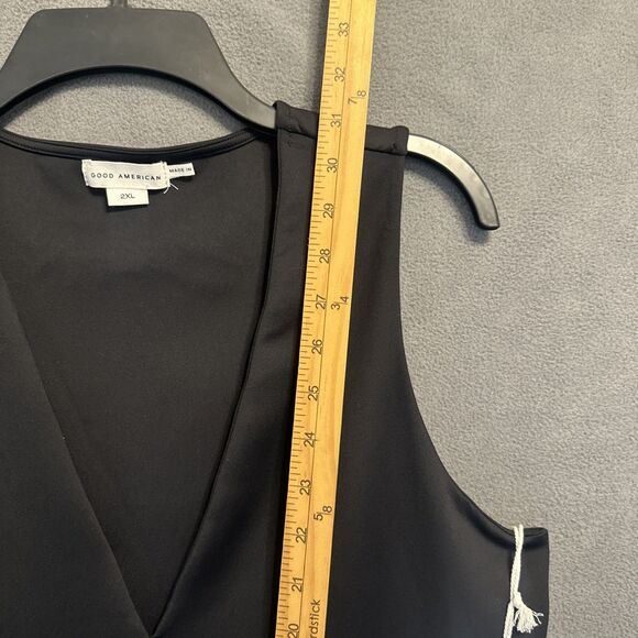 NWT Good American Deep V-Neck Scuba Knit Thong Bodysuit Size 2XL Black - Picture 9 of 12